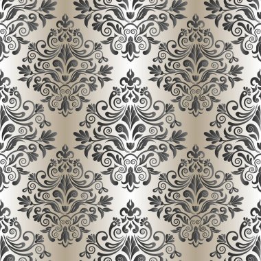 Damasko süsleme ile Seamless modeli. Vektör vintage çiçek deniz