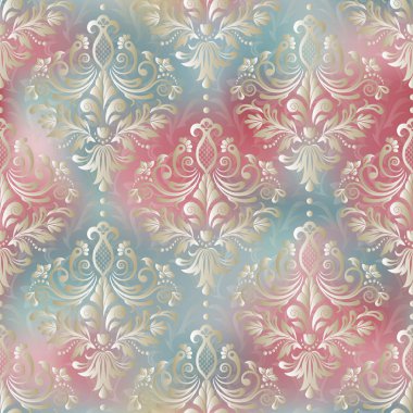 Retro tarzında damask desen ile Vintage arka plan. Sorun -suz 
