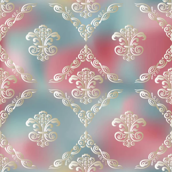 Şam süslemeile dikişsiz desen. Damask duvar kağıdı.