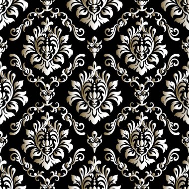 Damasko vektör desen. Sorunsuz duvar kağıdı veya arka plan 