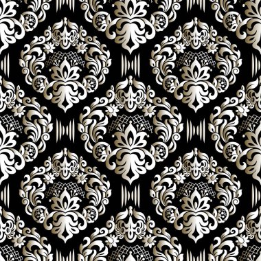 Barok tarzında Duvar Kağıdı. Dikişsiz şam deseni. Vint