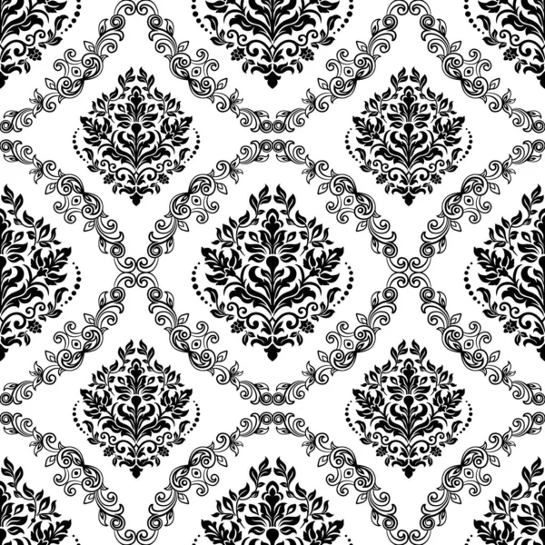 Vintage decorative elements. Seamless damask pattern. — Stock Vector