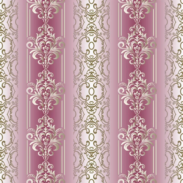 Seamless Damask Wallpaper Seamless Pattern Damask Ornament Pink Color — Stock Vector