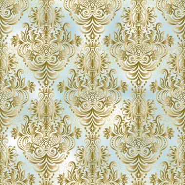 Arka plan ya da duvar kağıdı tasarımı için kusursuz damaske deseni. Damask duvar kağıdı. Kusursuz oryantal desen