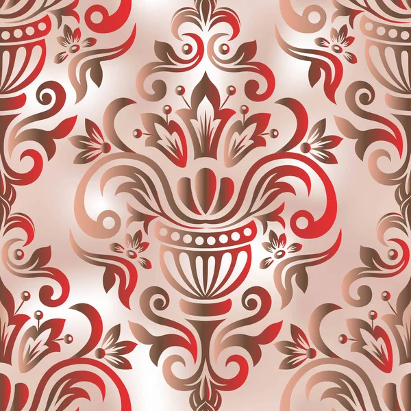 Seamless Oriental Pattern Vector Vintage Floral Seamless Pattern Element Damask — Stock Vector