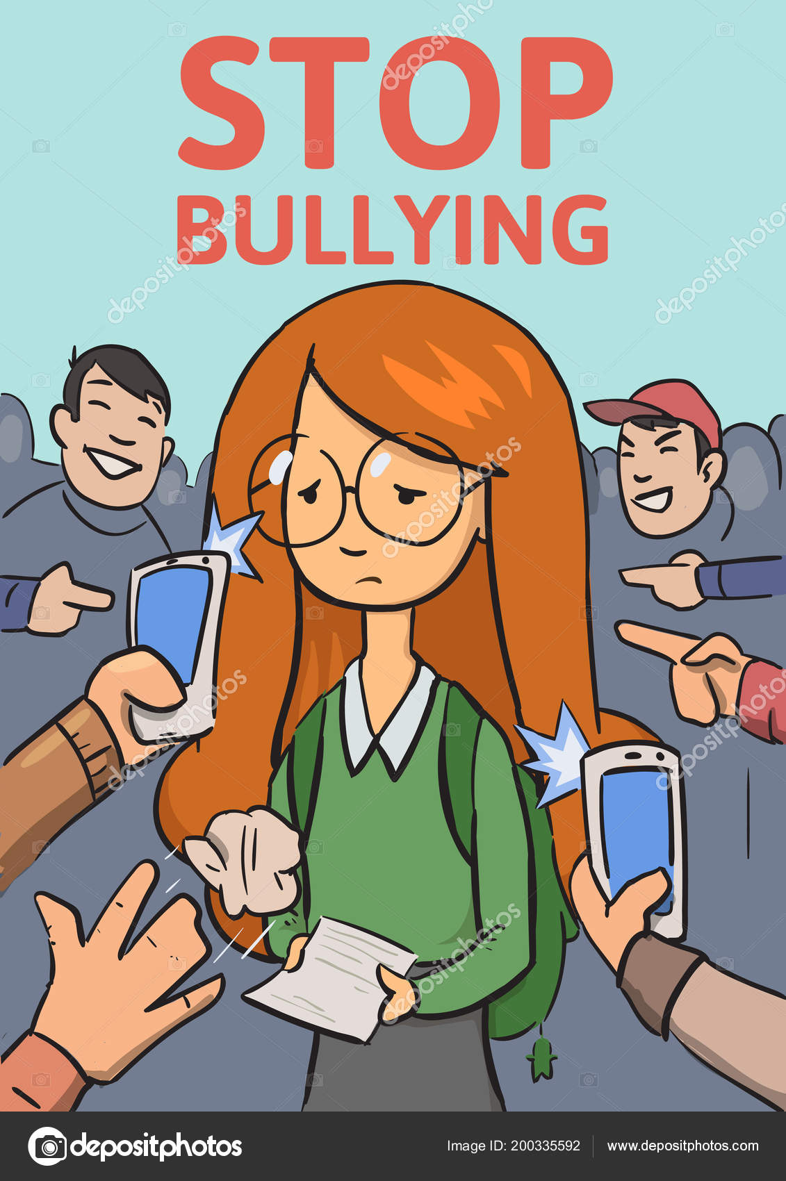 Bullying kids imágenes de stock de arte vectorial | Depositphotos