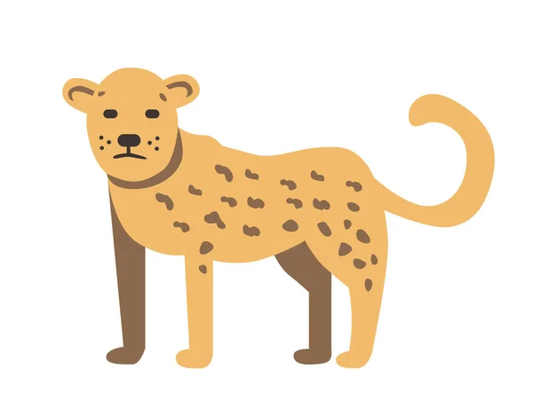 猎豹, guepard 的性格。平面矢量图。在白色背景上被隔离 — 图库矢量图片