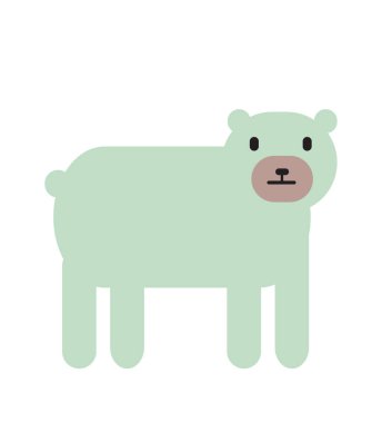 Şirin kutup ayısı, basit tarzı. Düz vektör çizim. Beyaz arka plan üzerinde izole