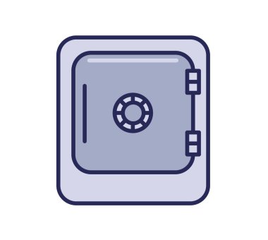 Güvenli simgesi kilitli. Çizgi vektör çizim renkli. Beyaz arka plan üzerinde izole