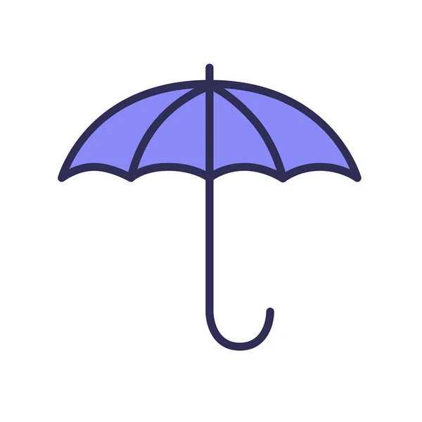 Blue umbrella icon. Line colored vector illustration. Isolated on white background. — Stock Vector
