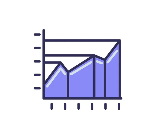 Wachsende Grafik-Ikone. Linienfarbige Vektorabbildung. isoliert auf weißem Hintergrund — Stockvektor