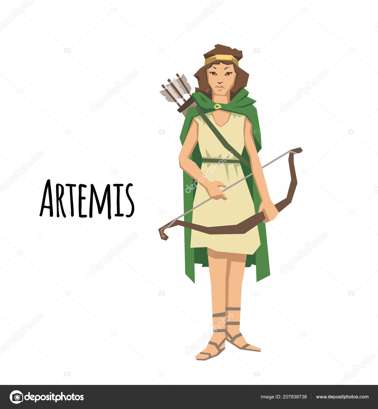 Artemis Goddess Of The Hunt Cartoon
