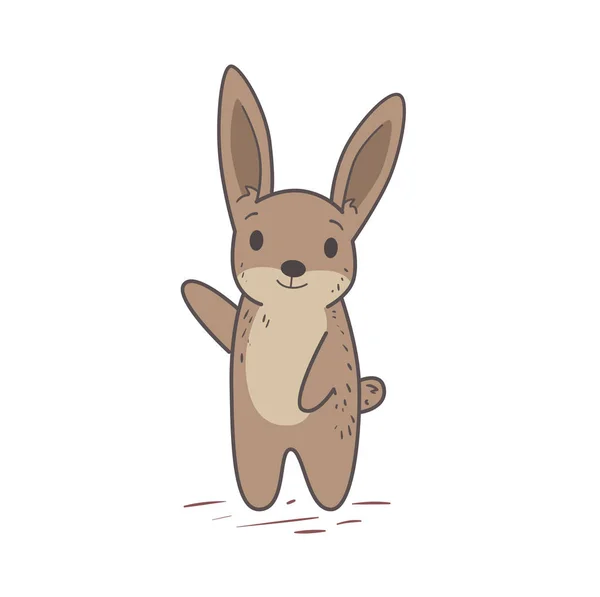 Funny roztomilý králík znak postavení. Plochá vektorové ilustrace. Izolované na bílém pozadí. — Stockový vektor