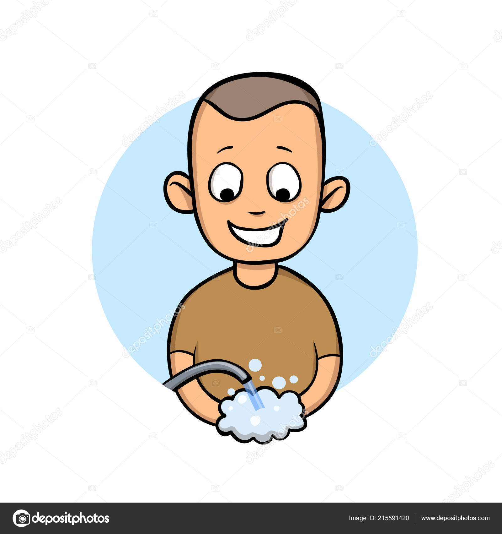 Personagem masculino desenhado à mão com bolo de aniversário em estilo  simples isolado no fundo