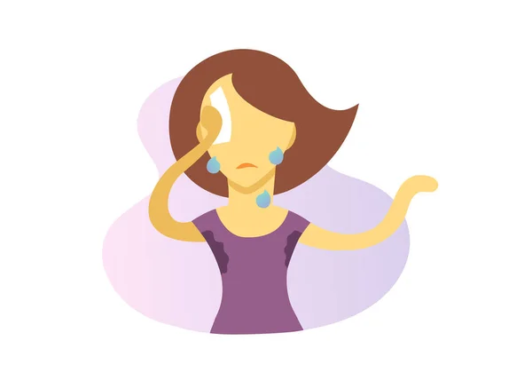 Icono de chica sudando. Ilustración vectorial plana. Aislado sobre fondo blanco . — Vector de stock