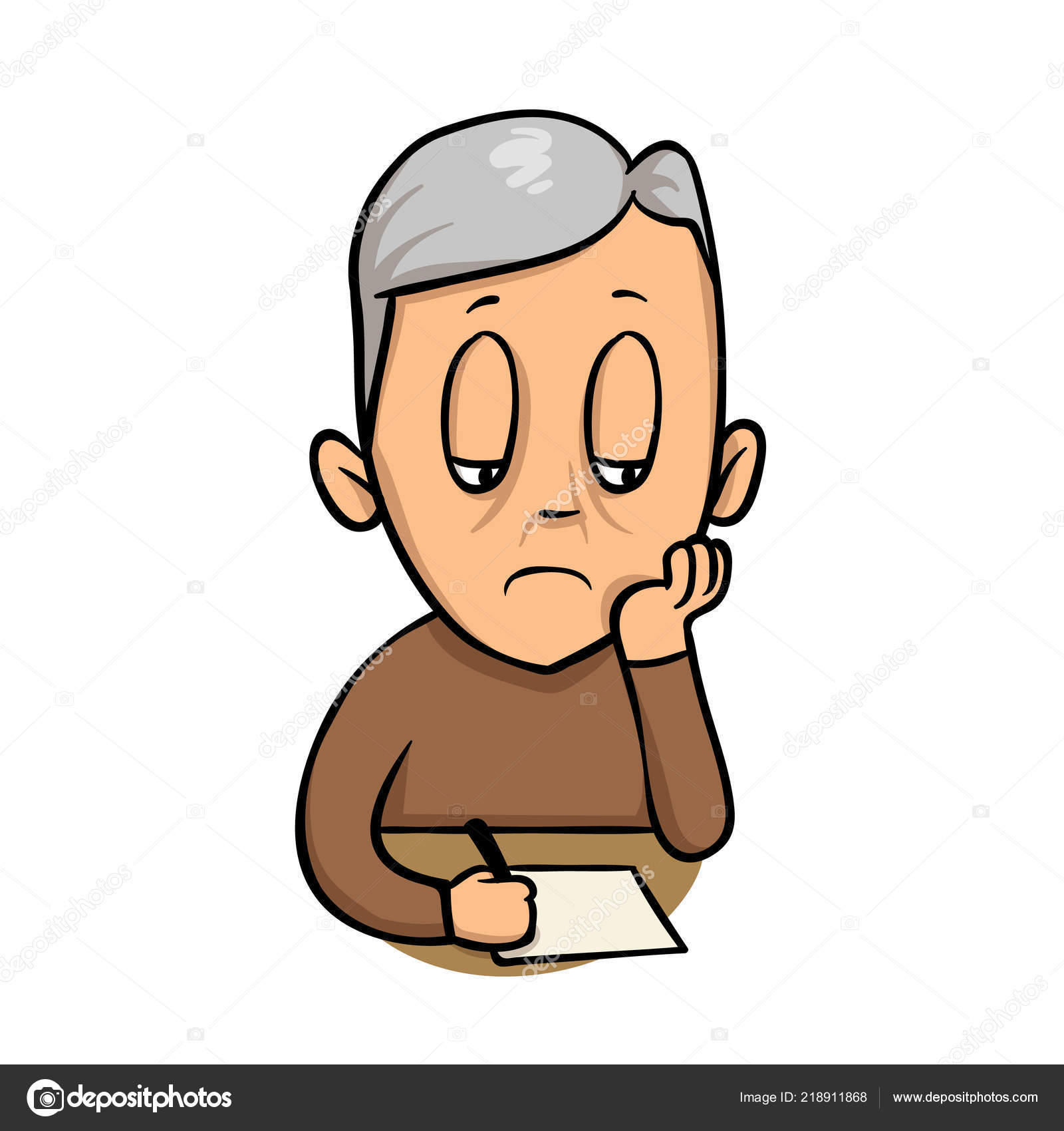 A Line Art Portrait of a Sad Old Man Vector or Color Illustration Stock  Vector - Illustration of unpleasant, line: 160153384
