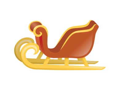 Noel Noel Baba kızağa. Düz vektör çizim. Beyaz arka plan üzerinde izole.