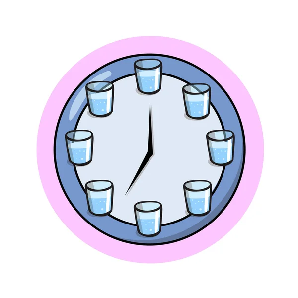 Drink regelmatig water. Platte vectorillustratie. Geïsoleerd op witte achtergrond. — Stockvector