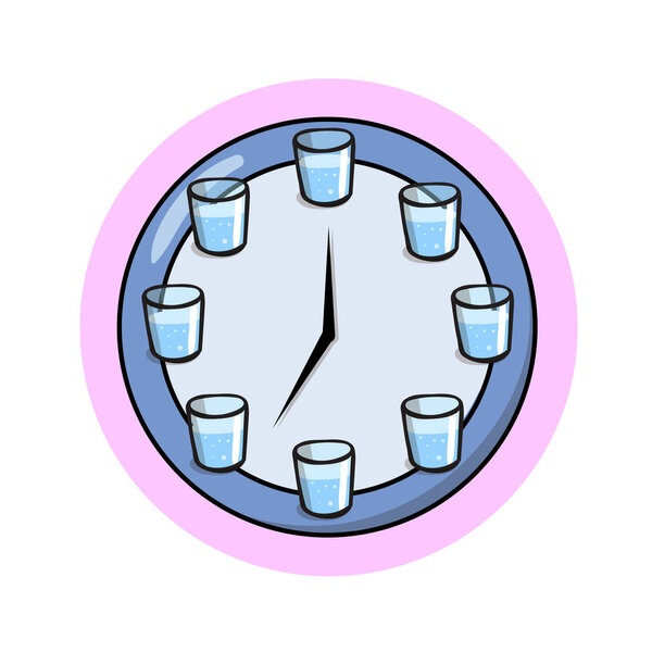 Пейте воду регулярно. Плоский векторный рисунок. Изолированный на белом фоне
.
