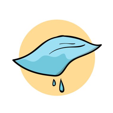 Islak mendil, mendil. Karikatür tasarım simgesi. Düz vektör çizim. Beyaz arka plan üzerinde izole.