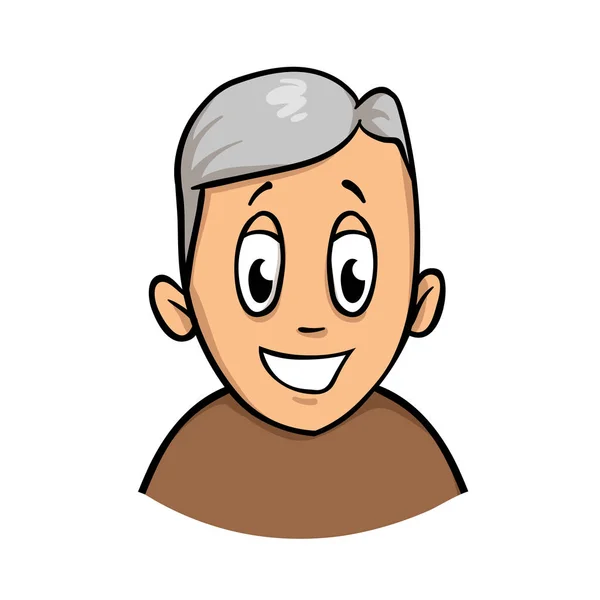 Gelukkig lachend actieve senior man. Cartoon design icoon. Platte vectorillustratie. Geïsoleerd op witte achtergrond. — Stockvector