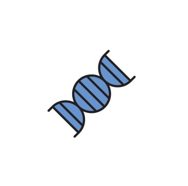 DNA basit sembol. Karikatür tasarım simgesi. Düz vektör çizim. Beyaz arka plan üzerinde izole.