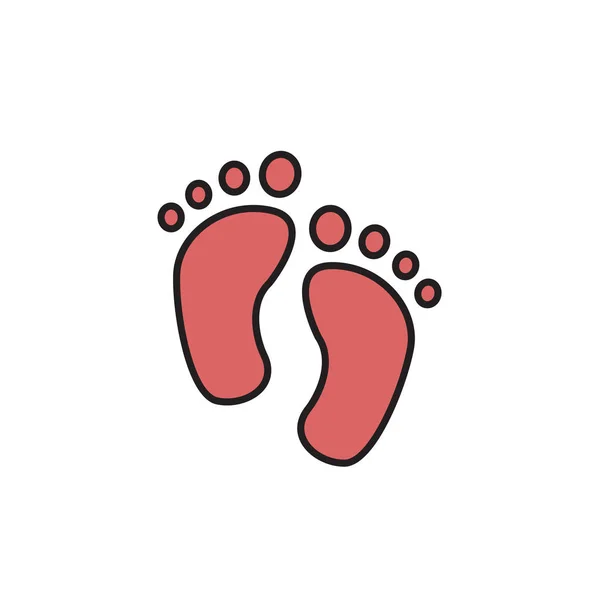 Une paire d'empreintes de pas. Icône de dessin animé. Illustration vectorielle plate. Isolé sur fond blanc . — Image vectorielle