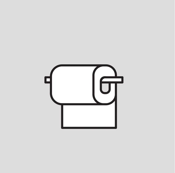 WC-papír tekercs. Rajzfilm design ikonra. Lapos vektoros illusztráció. Elszigetelt, a szürke háttér. — Stock Vector
