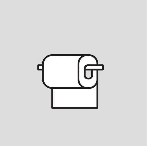 Toilet gulungan kertas. Ikon desain kartun. Ilustrasi vektor datar. Terisolasi pada latar belakang abu-abu . - Stok Vektor