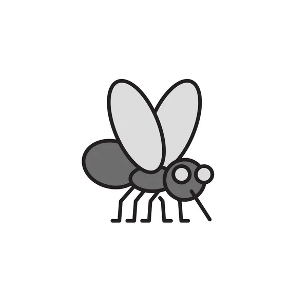 Mosquito bites. Bloodsucker cartoon icon. Flat vector illustration. Isolated on white background. — Stock Vector