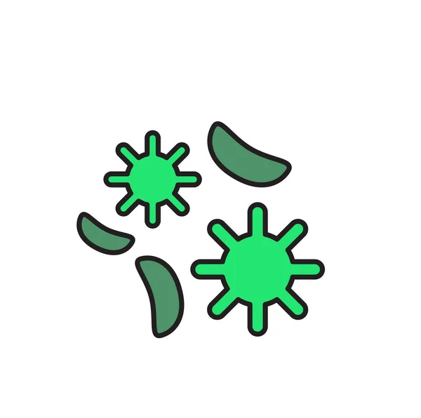 Microbe, bacterie, virus. Cartoon design icoon. Platte vectorillustratie. Geïsoleerd op witte achtergrond. — Stockvector