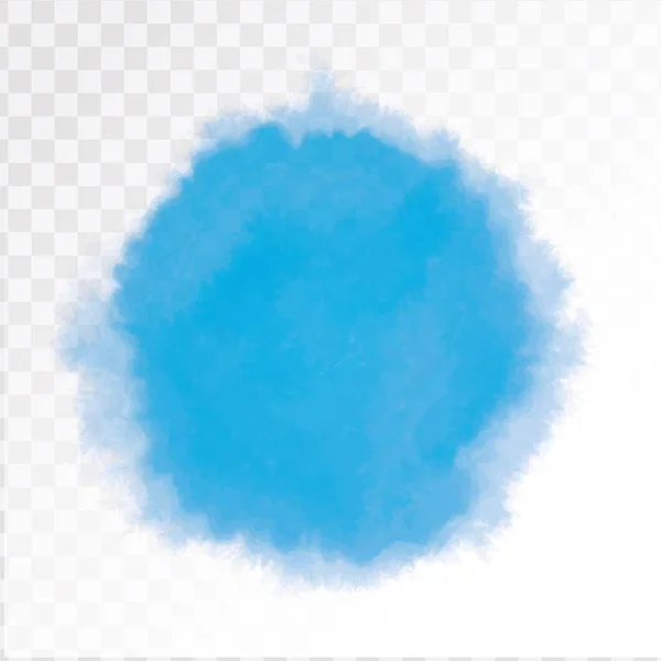Modrá skvrna na akvarel. Vektorové ilustrace, izolované na průhledném pozadí. — Stockový vektor