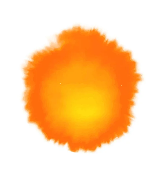 Tache aquarelle orange et jaune, isolée sur fond blanc. Élément de texture. Illustration vectorielle . — Image vectorielle