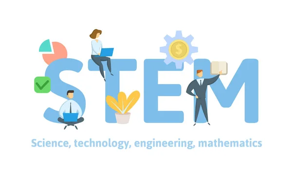 STEM, ciencia, tecnología, ingeniería y matemáticas. Concepto con ...