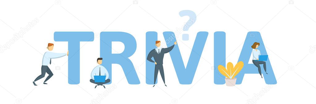 TRIVIA. Concept with keywords, letters, and icons. Flat vector illustration. Isolated on white background.
