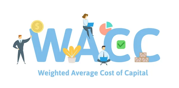Wacc Weighted Average Cost Capital Concept Met Trefwoorden Brieven Pictogrammen — Stockvector