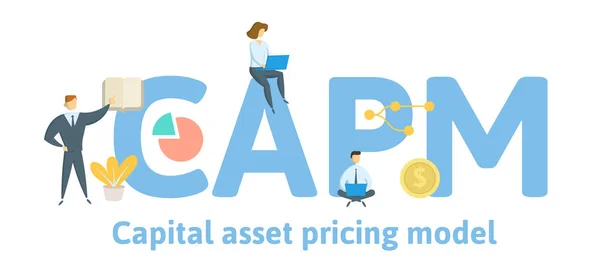 CAPM Capital Asset Pricing Model. Koncept med sökord, bokstäver och symboler. Flat vektorillustration. Isolerad på vit bakgrund. — Stock vektor