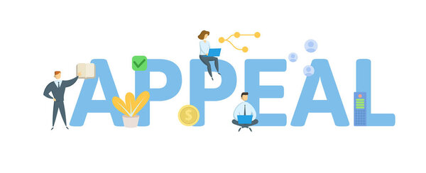 APPEAL. Concept with people, letters and icons. Flat vector illu