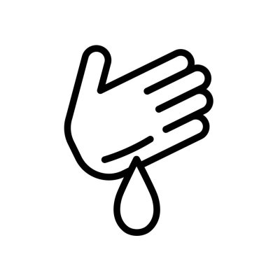 Elindeki yara, basit bir siyah beyaz taslak ikonu. Düz vektör çizimi. Beyazda izole edilmiş.