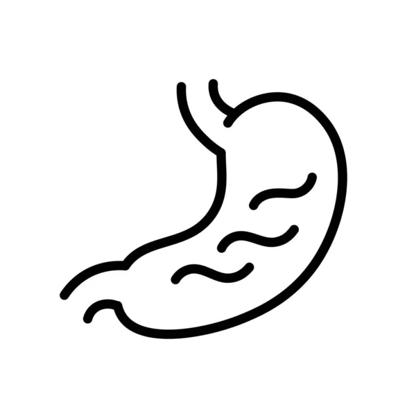 Stomach. Black and white simple outline icon. Vector illustration on a white background. Flat vector illustration. Isolated on white. — Stock Vector