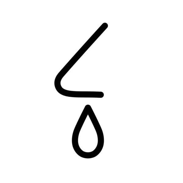 Nez courant icône contour noir et blanc. Illustration vectorielle plate. Isolé sur blanc. — Image vectorielle