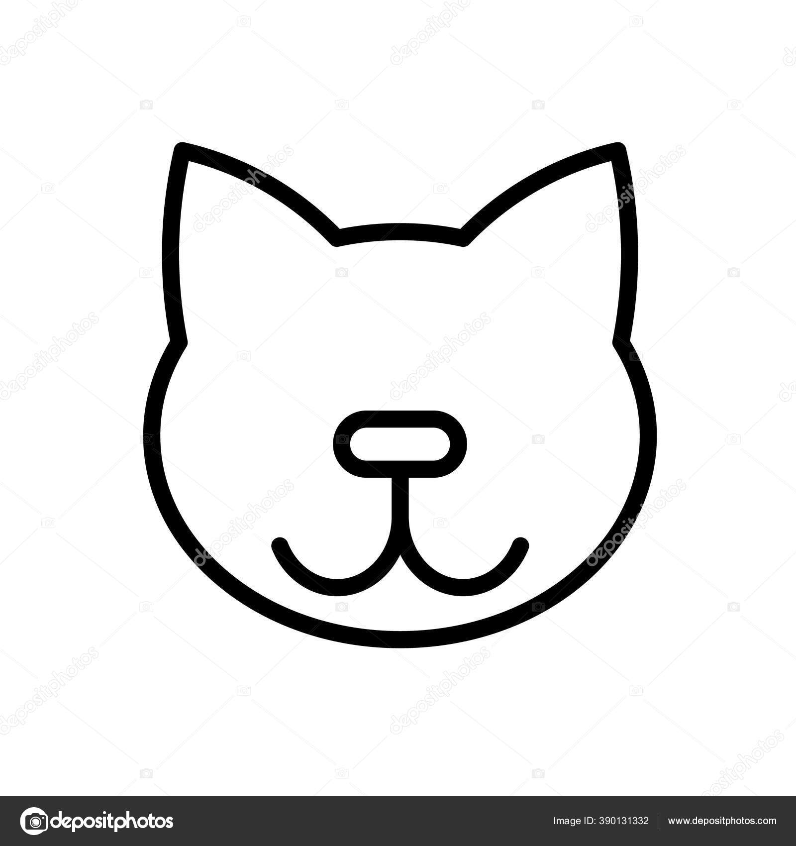 cat head icon. cat icon black on white background. cat icon simple