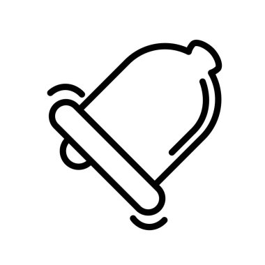 Zil basit bir siyah beyaz taslak simgesini çalıyor. Düz vektör çizimi. Beyazda izole edilmiş.