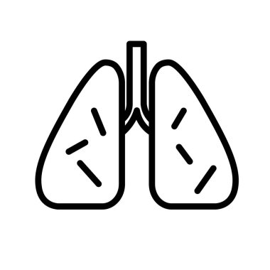 Enfekte olmuş akciğer ikonu. Beyaz arkaplanda vektör çizimi izole edildi. Düz vektör çizimi. Beyazda izole edilmiş.