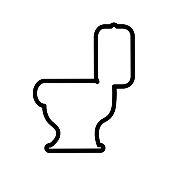 WC tál, minimális fekete-fehér vázlat ikon. Lapos vektor illusztráció. Fehér alapon elszigetelve. — Stock Vector