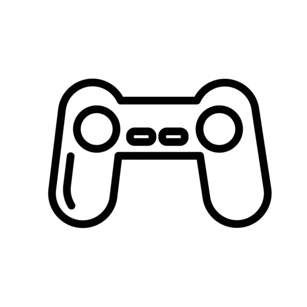 Gamepad, joystick regulátor minimální černá a bílá obrysová ikona. Plochá vektorová ilustrace. Izolováno na bílém. — Stockový vektor