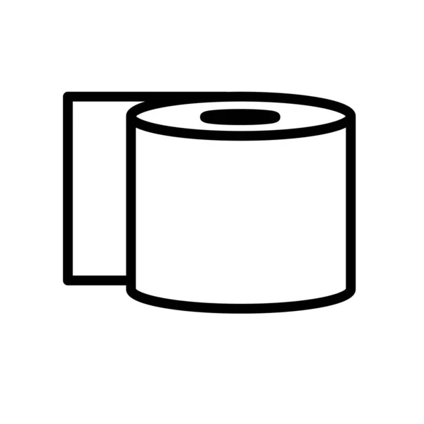 Rouleau de papier hygiénique, icône de contour noir et blanc minimale. Illustration vectorielle plate. Isolé sur blanc. — Image vectorielle