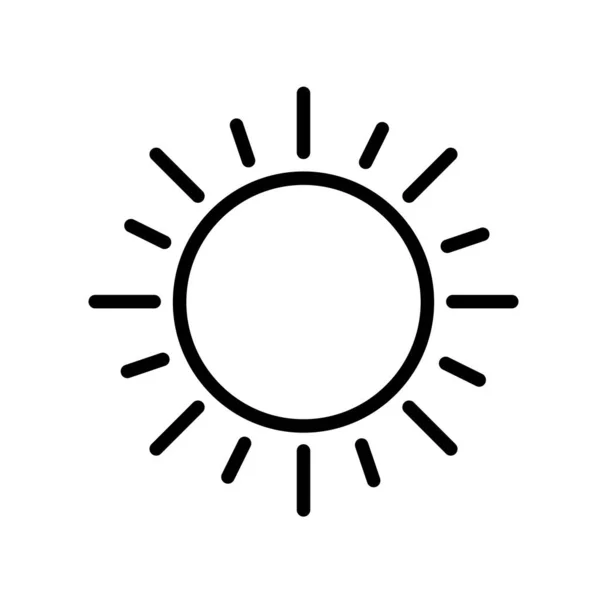 Simple Sun минимальный черно-белый контур значок. Плоский векторный рисунок. Изолированные на белом . — стоковый вектор