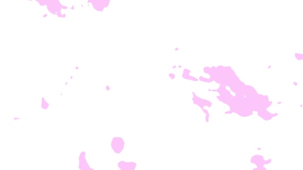 흰색 배경 위에서 움직이는 분홍색 모양의 추상 애니메이션. 바다없는 고리 애니메이션 배경, 벽지. — 비디오