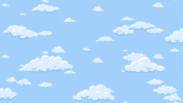 Cartoon clouds floating in the blue sky. Background seamless looping  animation. — Stock Video ©  #394157826